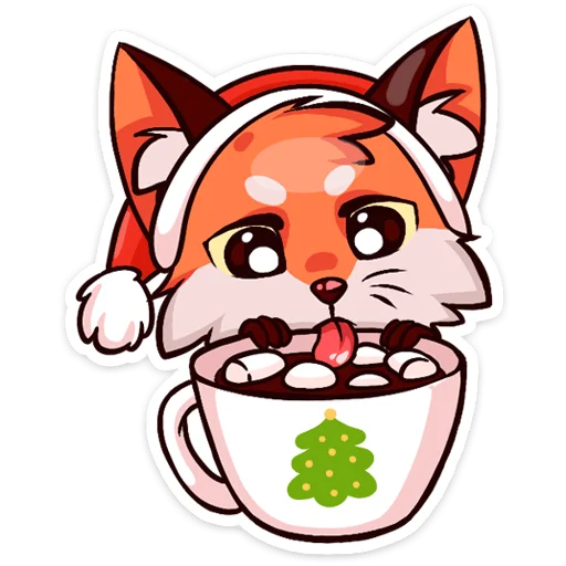 ☕️ Стикер «Праздничная Паппи» для Telegram