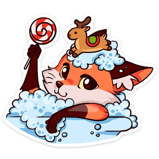 🛁 Стикер «Праздничная Паппи» для Telegram