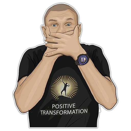 😱 Стикер «Позитивный менеджмент» для Telegram