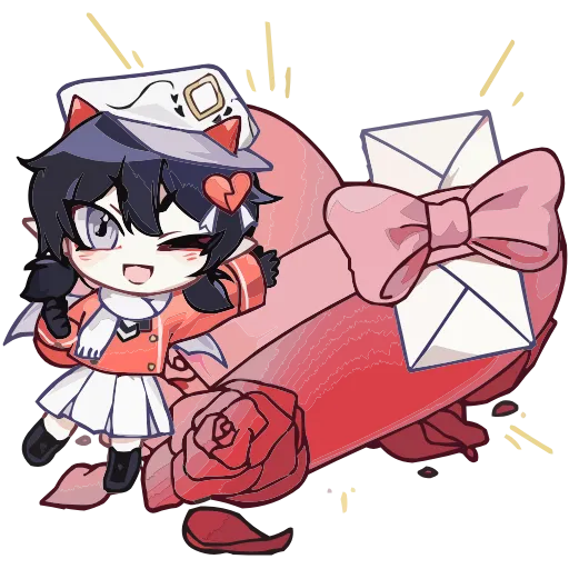 💝 Эмодзи «Почтальоны Любви Ивэлтин и Юшио» для Telegram