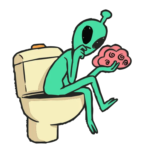 🛸 Эмодзи «Пак с пришельцем» для Telegram
