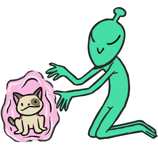 🛸 Эмодзи «Пак с пришельцем» для Telegram