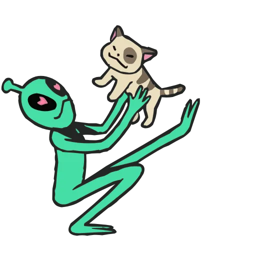 🛸 Эмодзи «Пак с пришельцем» для Telegram