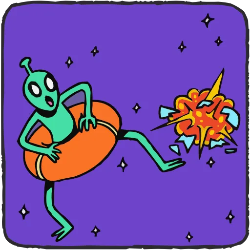 🛸 Эмодзи «Пак с пришельцем» для Telegram