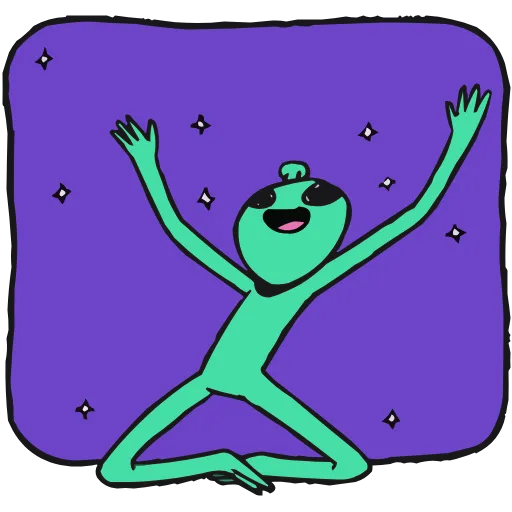 🛸 Эмодзи «Пак с пришельцем» для Telegram