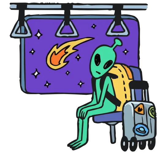 🛸 Эмодзи «Пак с пришельцем» для Telegram
