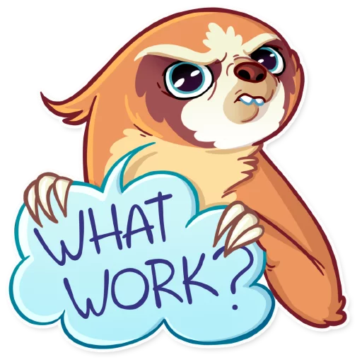 😕 Стикер «Pretty Lazy» для Telegram