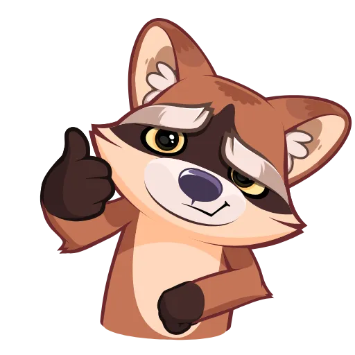 👍 Эмодзи «Проха енот» для Telegram