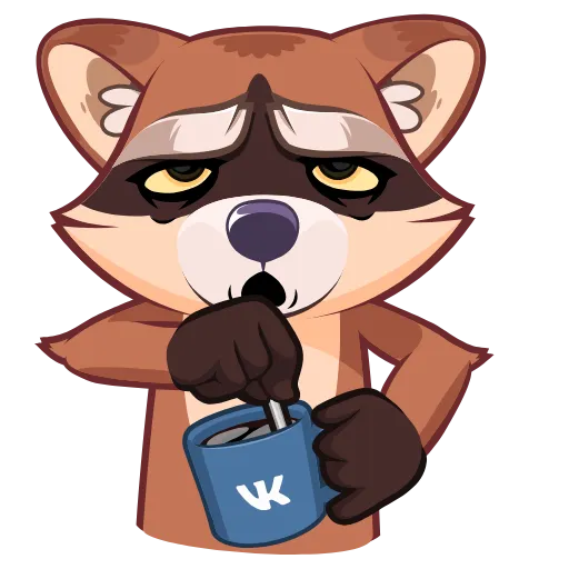 ☕ Эмодзи «Проха енот» для Telegram