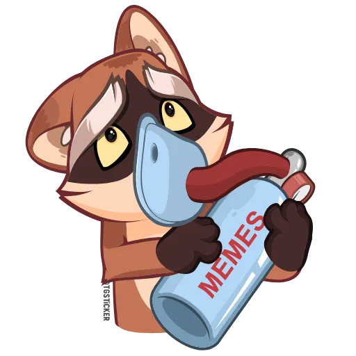 ☺ Эмодзи «Проха енот» для Telegram