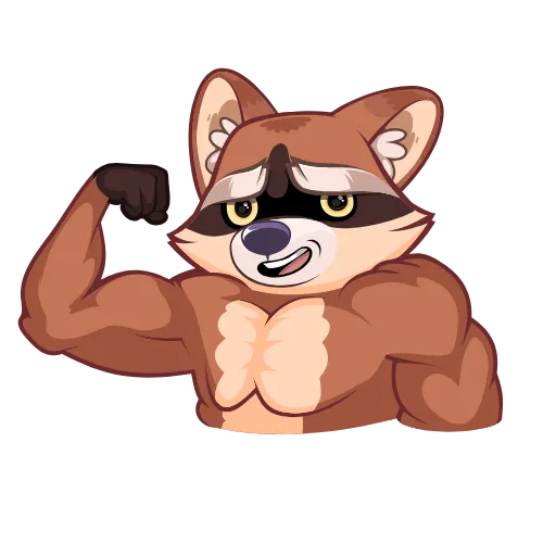 💪 Эмодзи «Проха енот» для Telegram