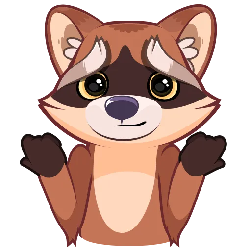 ☺ Эмодзи «Проха енот» для Telegram