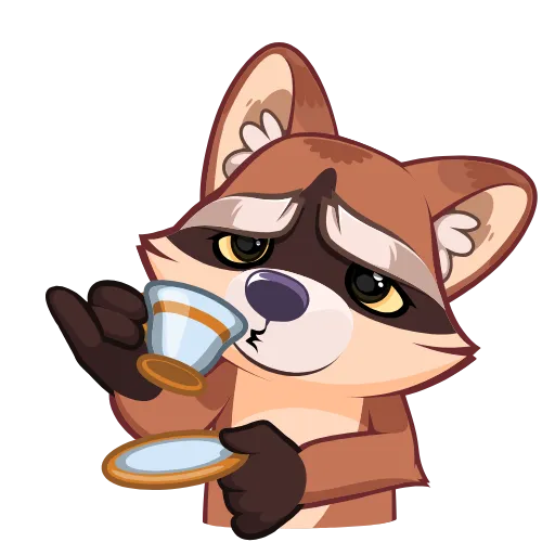 ☕ Эмодзи «Проха енот» для Telegram