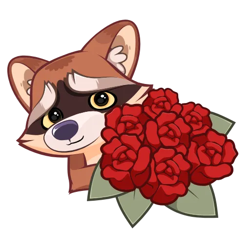 🌹 Эмодзи «Проха енот» для Telegram