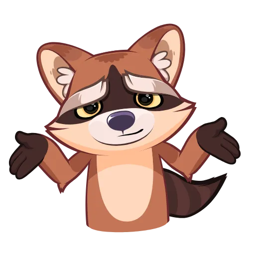 🤷‍♀ Эмодзи «Проха енот» для Telegram