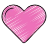 ❤️ Эмодзи «Розовый шрифт и рисованные иконки» для Telegram
