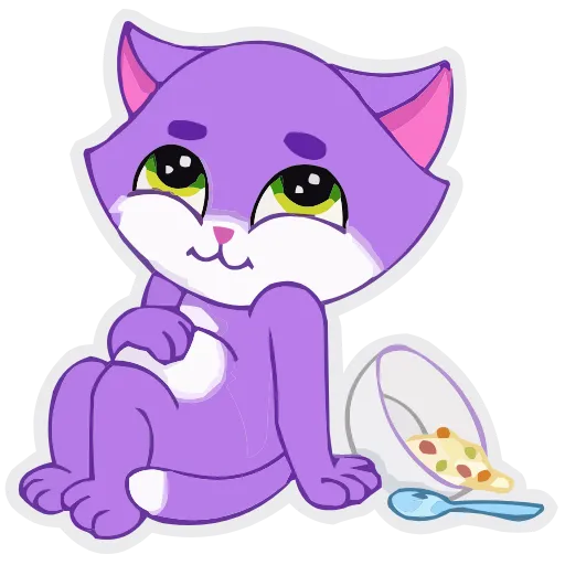 🍵 Стикер «Пурпурный Котик» для Telegram