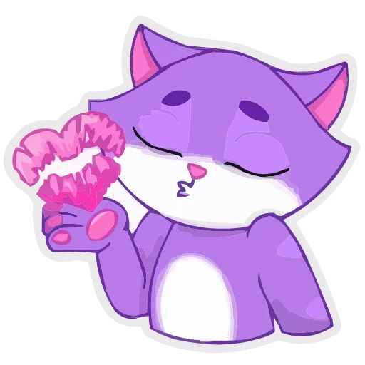 😘 Стикер «Пурпурный Котик» для Telegram