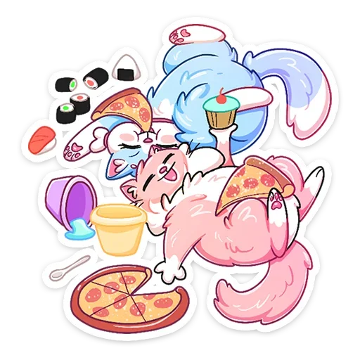 🍕 Стикер «Замурчательная парочка» для Telegram