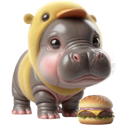 🍔 Стикер «Бегемотик утенок» для Telegram