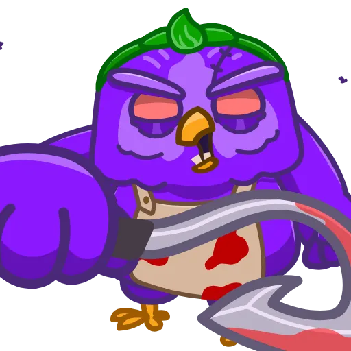 🥩 Стикер «Purple Owl» для Telegram