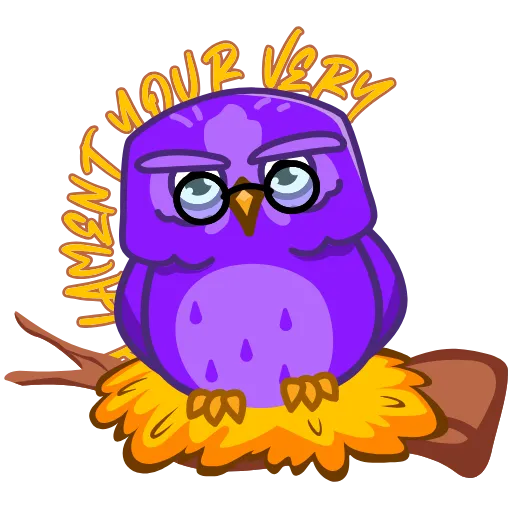 🙈 Стикер «Purple Owl» для Telegram