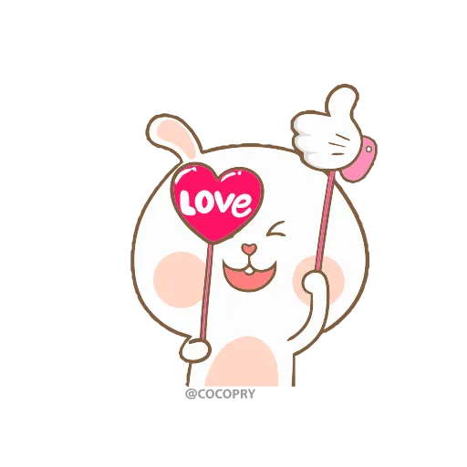 ❤️ Стикер «Rabbit Love» для Telegram
