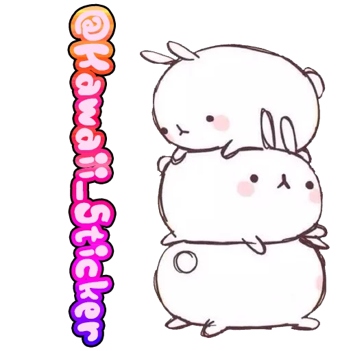 🆔 Стикер «rabbits and girls pink» для Telegram