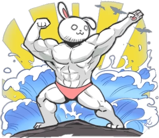 Стикерпак Rabbo the Muscle Rabbit для Telegram — скачать