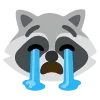 😭 Эмодзи «raccoon emoji» для Telegram