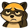 😞 Эмодзи «енот Андрей» для Telegram