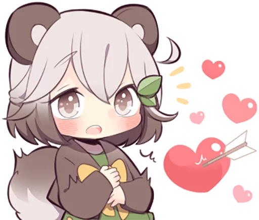 Стикерпак Lovely Raccoon Girl для Telegram — скачать