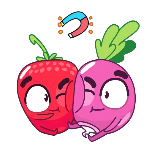 🧲 Эмодзи «Редиска и Клубничка» для Telegram