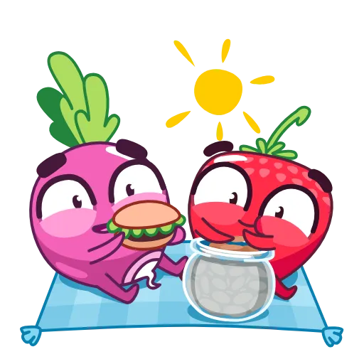 🍔 Эмодзи «Редиска и Клубничка» для Telegram