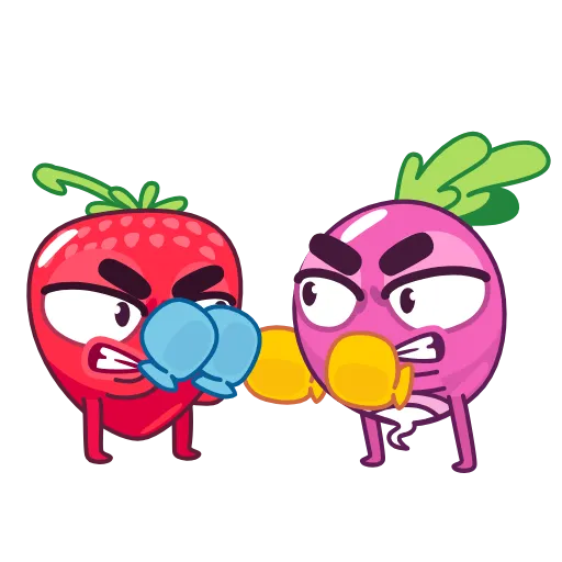 🥊 Эмодзи «Редиска и Клубничка» для Telegram