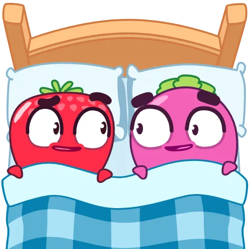 🛌 Эмодзи «Редиска и Клубничка» для Telegram