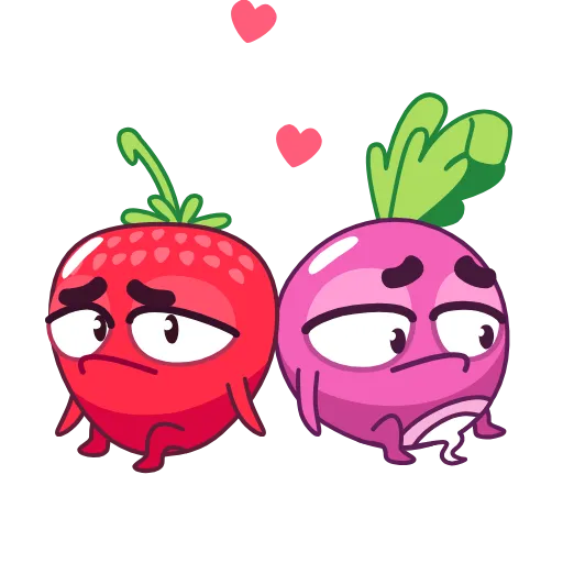😘 Эмодзи «Редиска и Клубничка» для Telegram