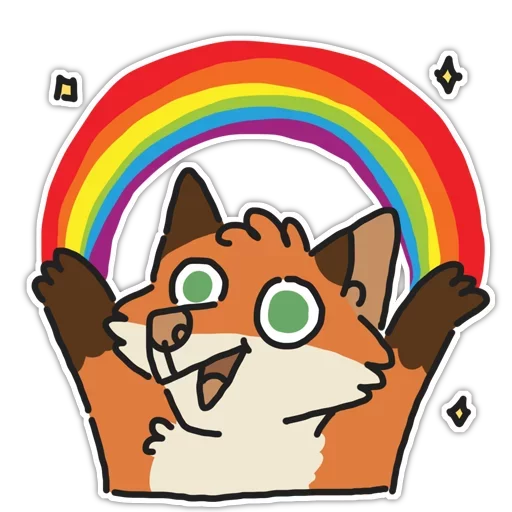 Стикерпак Rainbow Fox для Telegram — скачать