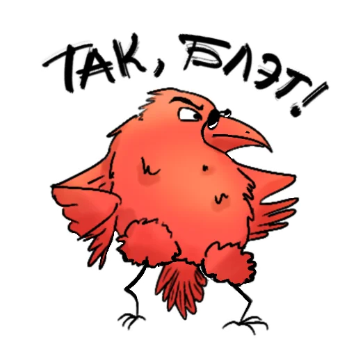 😠 Стикер «Red crow» для Telegram