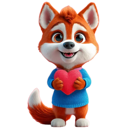Стикерпак Red mini hasky для Telegram — скачать