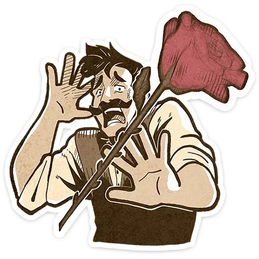 🌹 Стикер «Ретроджентльмен» для Telegram