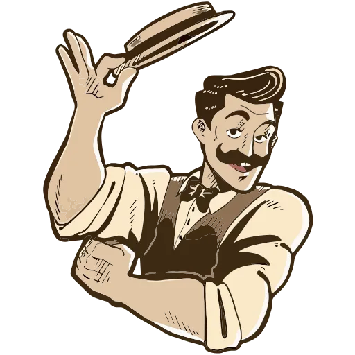 Эмодзи Ретроджентльмен для Telegram — скачать
