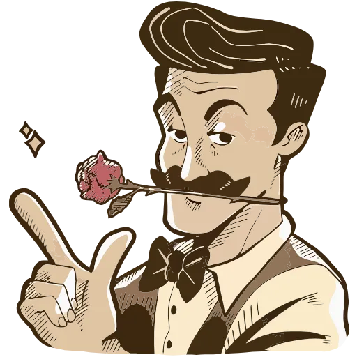 🌹 Эмодзи «Ретроджентльмен» для Telegram