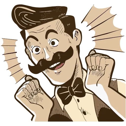 😲 Эмодзи «Ретроджентльмен» для Telegram