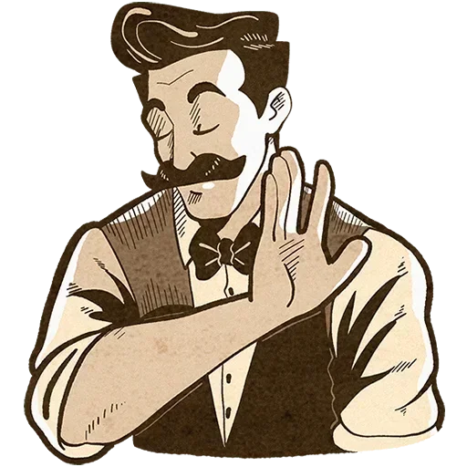 🫸 Стикер «Ретроджентльмен Без Текста» для Telegram