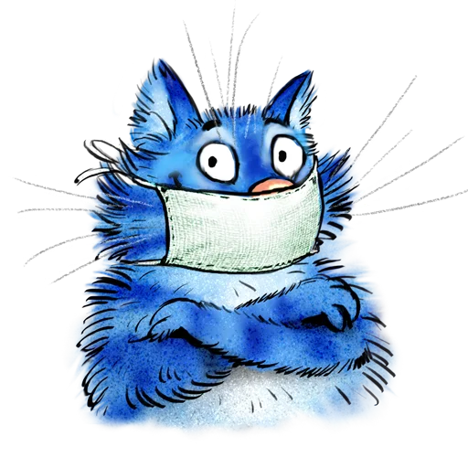 😷 Стикер «Rinas Blue Cats» для Telegram
