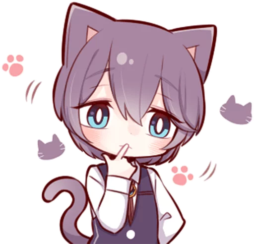🤔 Стикер «Russian Blue Kitten» для Telegram