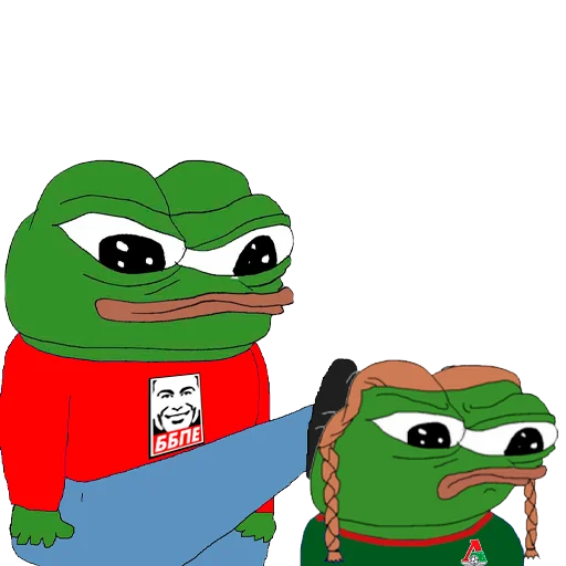 👧 Стикер «Red-White Pepe» для Telegram