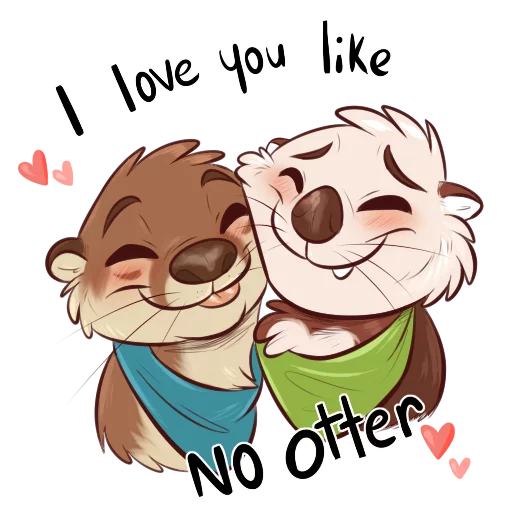 Стикерпак Otters Sake and Tako! для Telegram — скачать