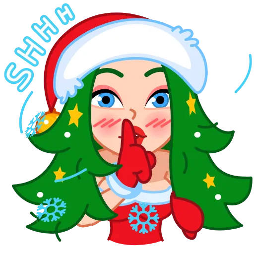 🤫 Стикер «Santa Girl» для Telegram